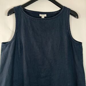 J. Jill Love Linen Dress Womens Medium Shift Resort Beachy Sleeveless‎ Crochet